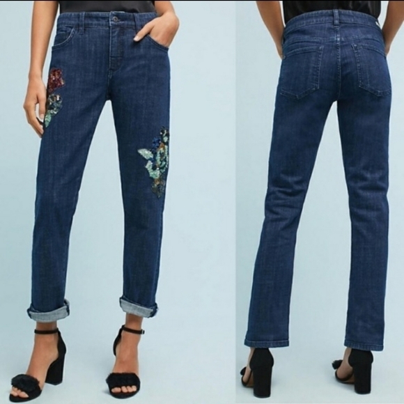 Anthropologie Pilcro and the Letterpress Slim Sequin Boyfriend Jeans - Picture 2 of 7